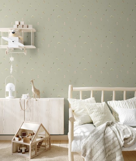 Coloring Sweet little friends Green - 1028501-02 - 04716-01 paint Wallpassion